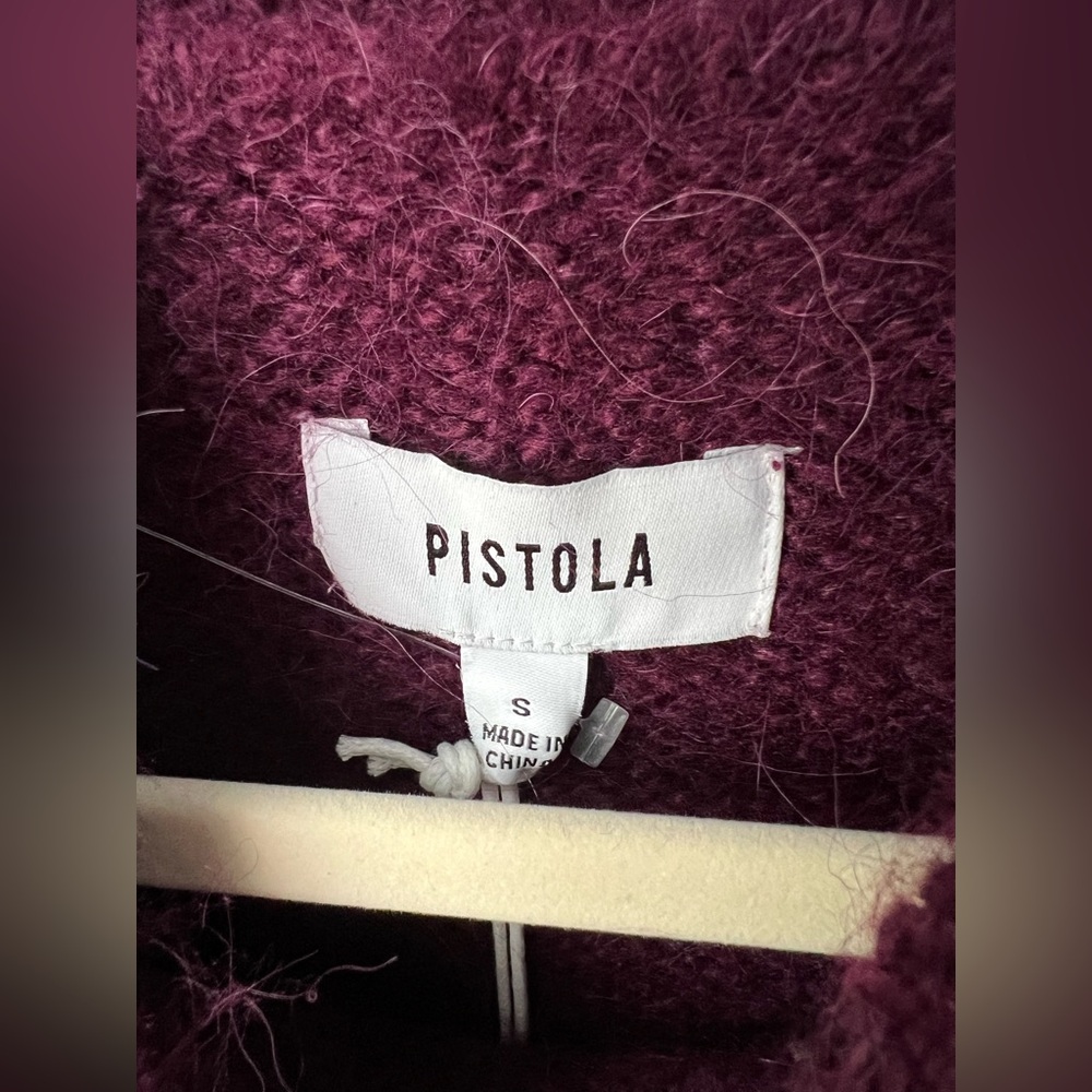 Pistola Carlen Mock Neck Oversize Sweater Size Small in Aubergine New - Picture 5 of 8